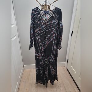 Denim 24/7 Black Geometric Long Sleeve Dress